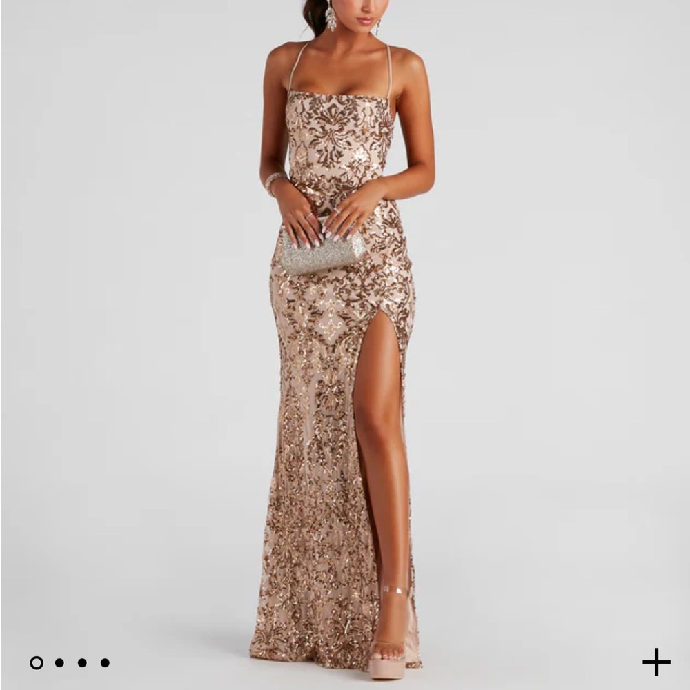 windsor dress, gold, size xs